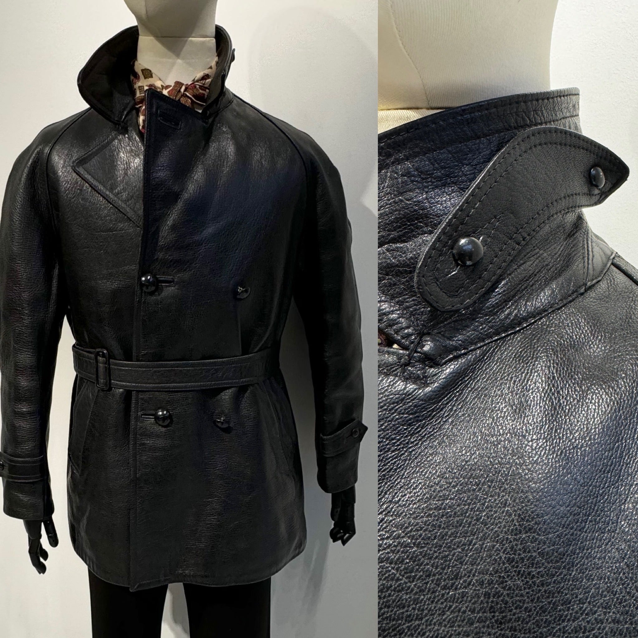 1920's / 1930's Black Italian Leather Jacket